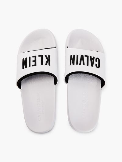 Calvin Klein Fürdőruha HU228674 | Calvin Klein Logo Női Papucs Fehér